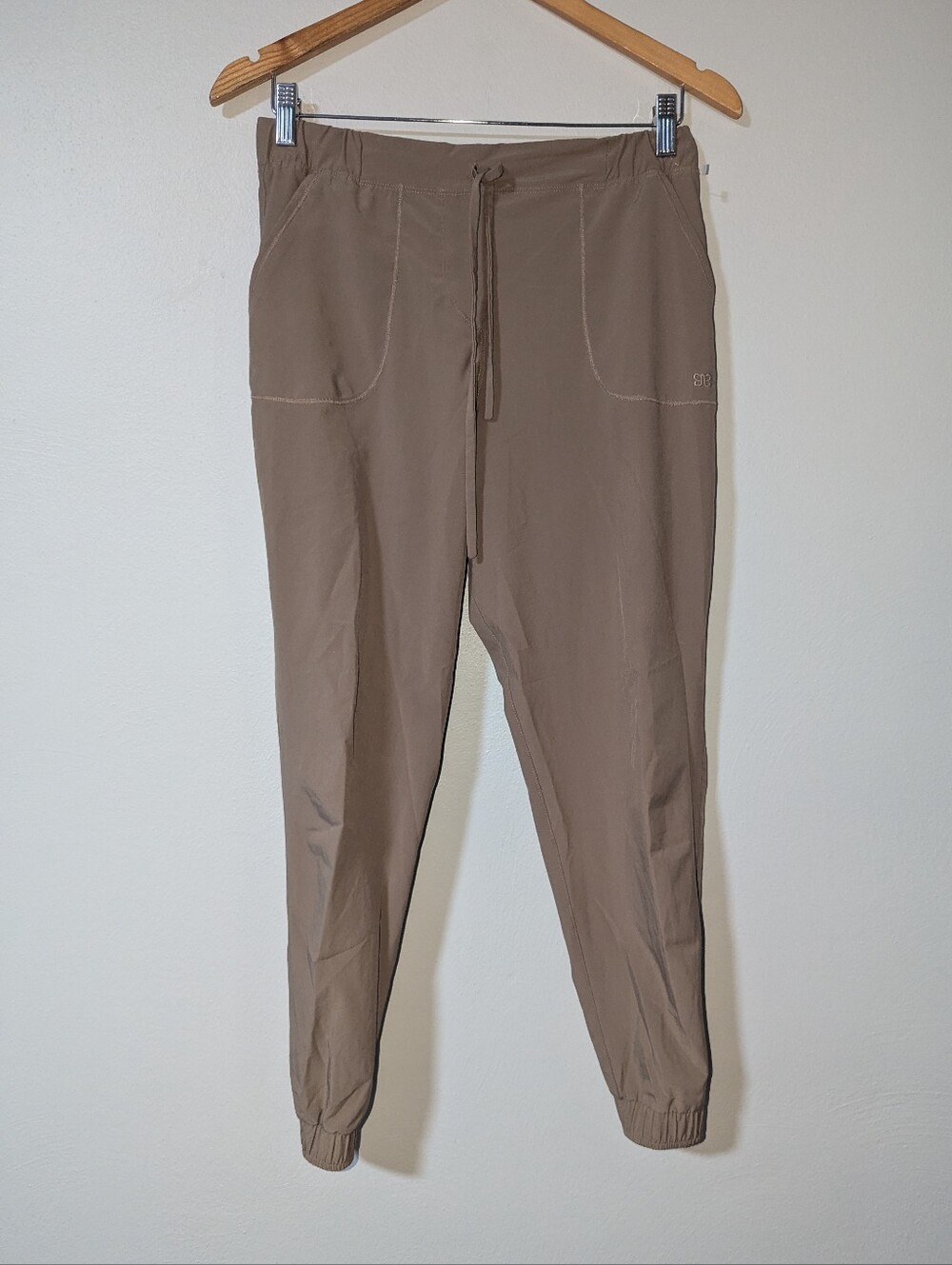 S Albion Tan Brown Drawstring Waist Joggers